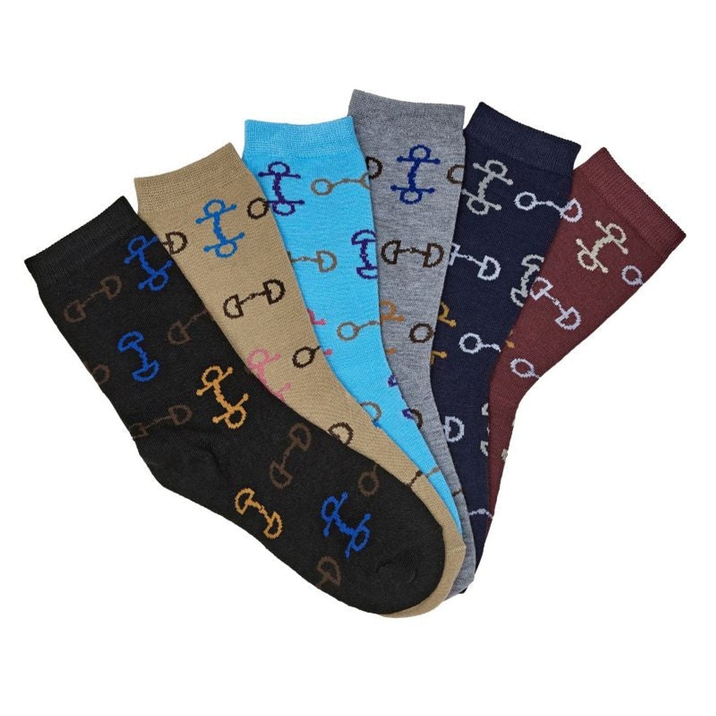 π Lila Snaffle Bits Ladies Crew Socks 6 Pack (100% off)