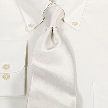 Essex Classics Men's White Silk Tie