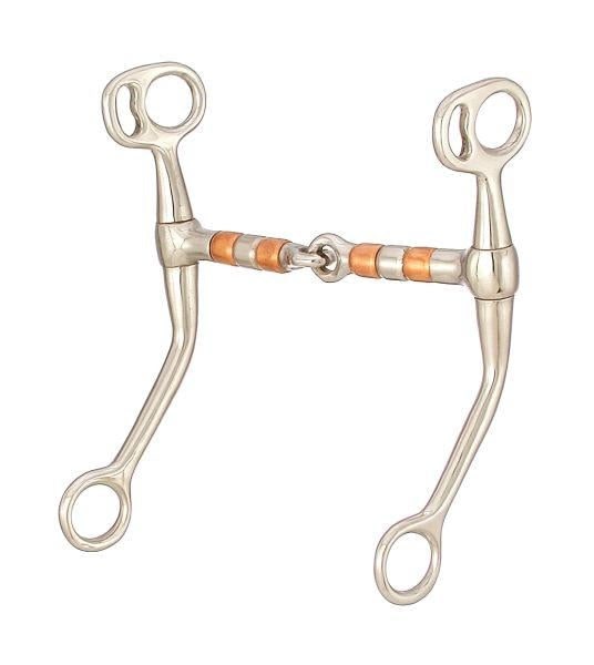 SS Snaffle/Copper Roll Mouth Bit 5 Inch Cheek