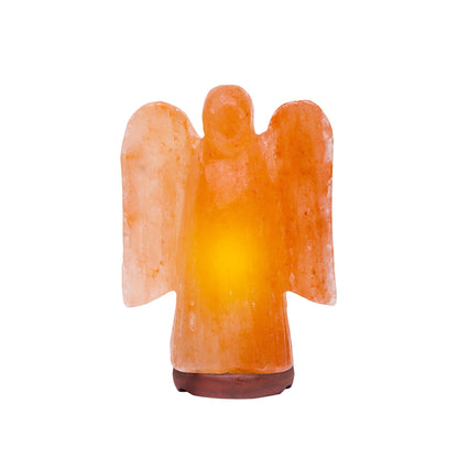 Himalayan Rock Salt Large Angel Lamp 7lbs Bk/Wh