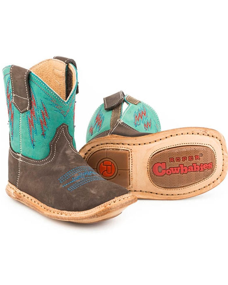 Roper Cowbabies Lightning Square Toe Boots