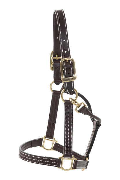 Huntley Leather Triple Stitch Halter with snap Full H