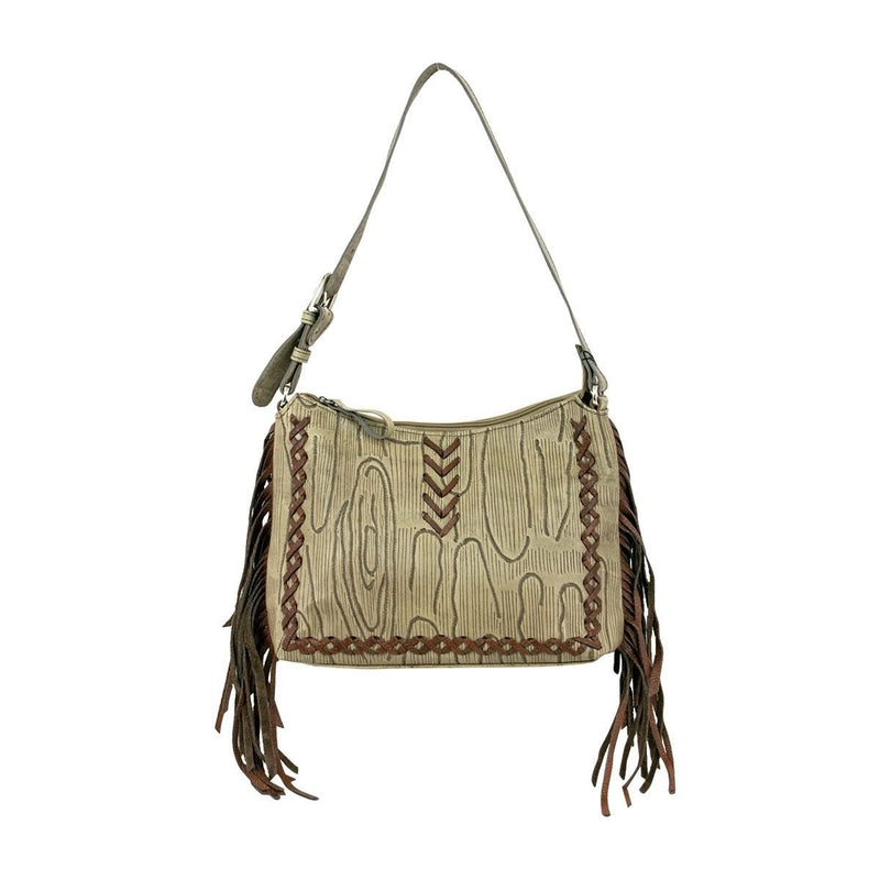 American West Driftwood Zip Top Shoulder Bag