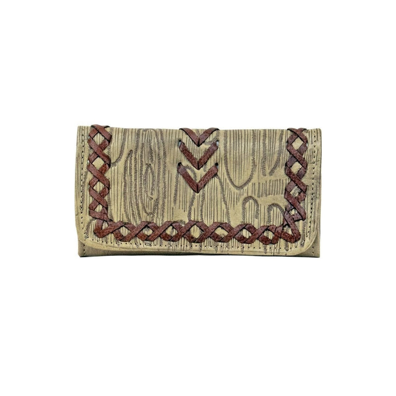 American West Ladies Driftwood Tri-Fold Wallet