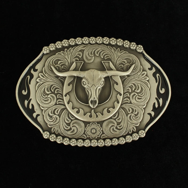 Nocona Mens Oval Skull Head Buckle