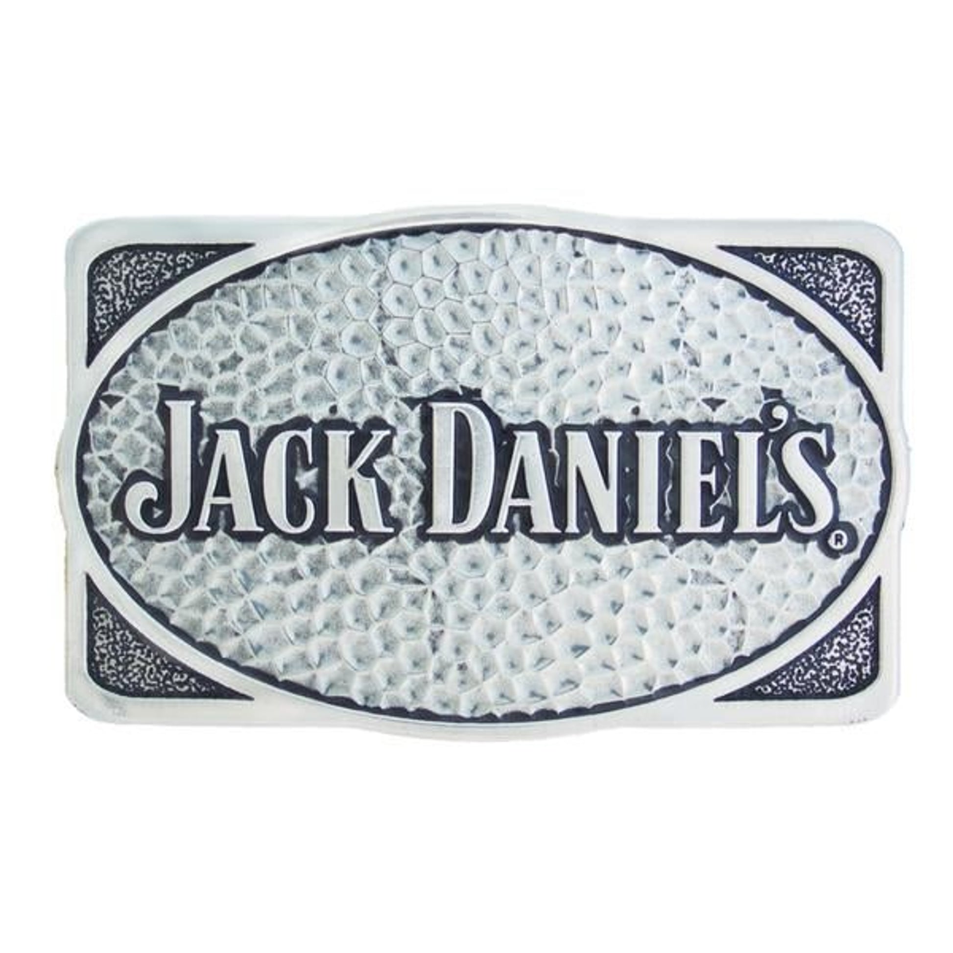 Jack Daniel's Rectangle Hammered Silver Buckle
