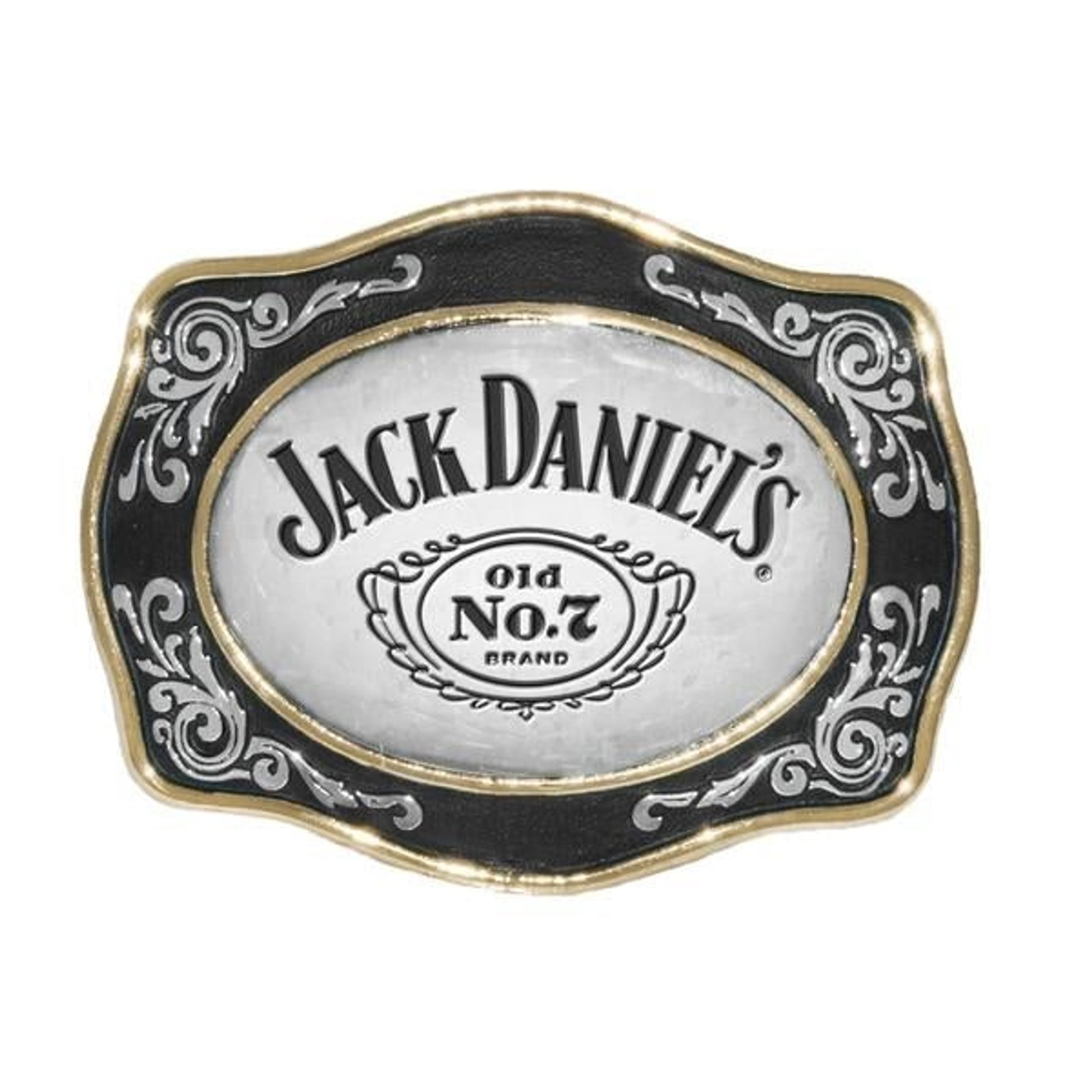 Jack Daniels Two-Tone Filigree Cartouche Buckle