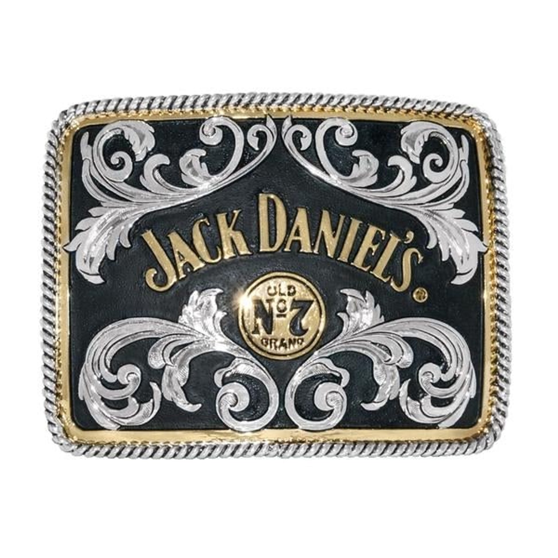 Jack Daniels Rope & Filigree Two-Tone Buckle