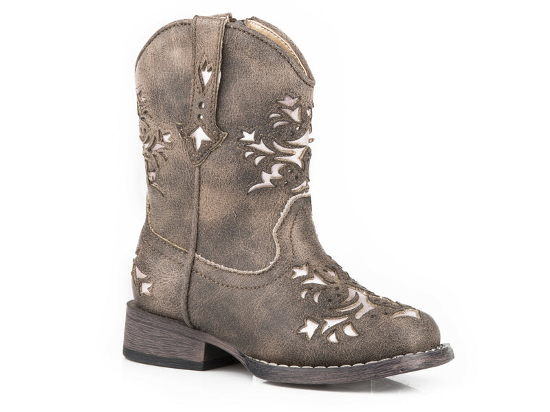 Roper Toddler Vintage Brown/Underlay & 6" Shaft Western Boots
