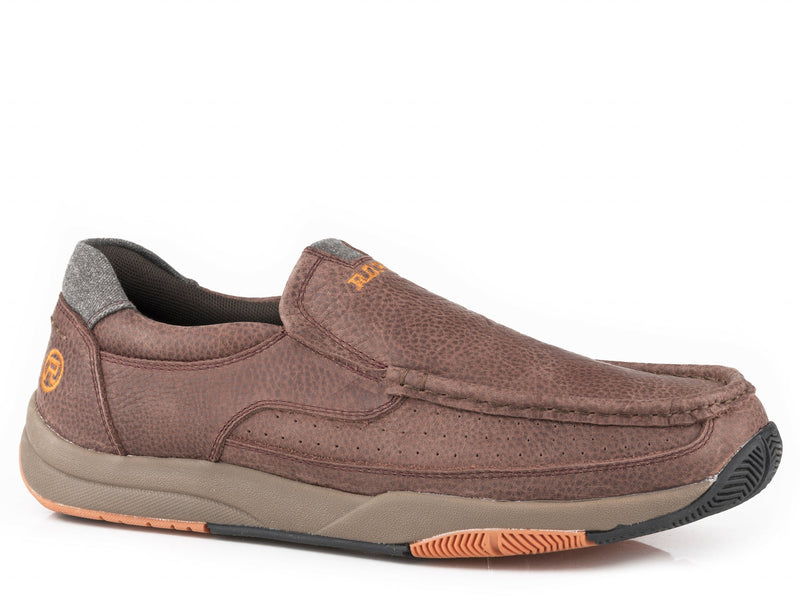 Roper Mens Tumbled Leather Slip-On Shoes