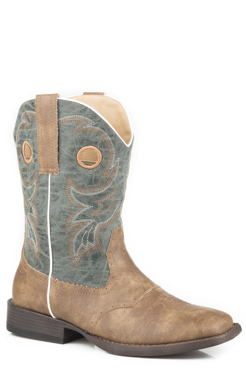 Roper Mens Square Toe Western Boots with Pull Holes