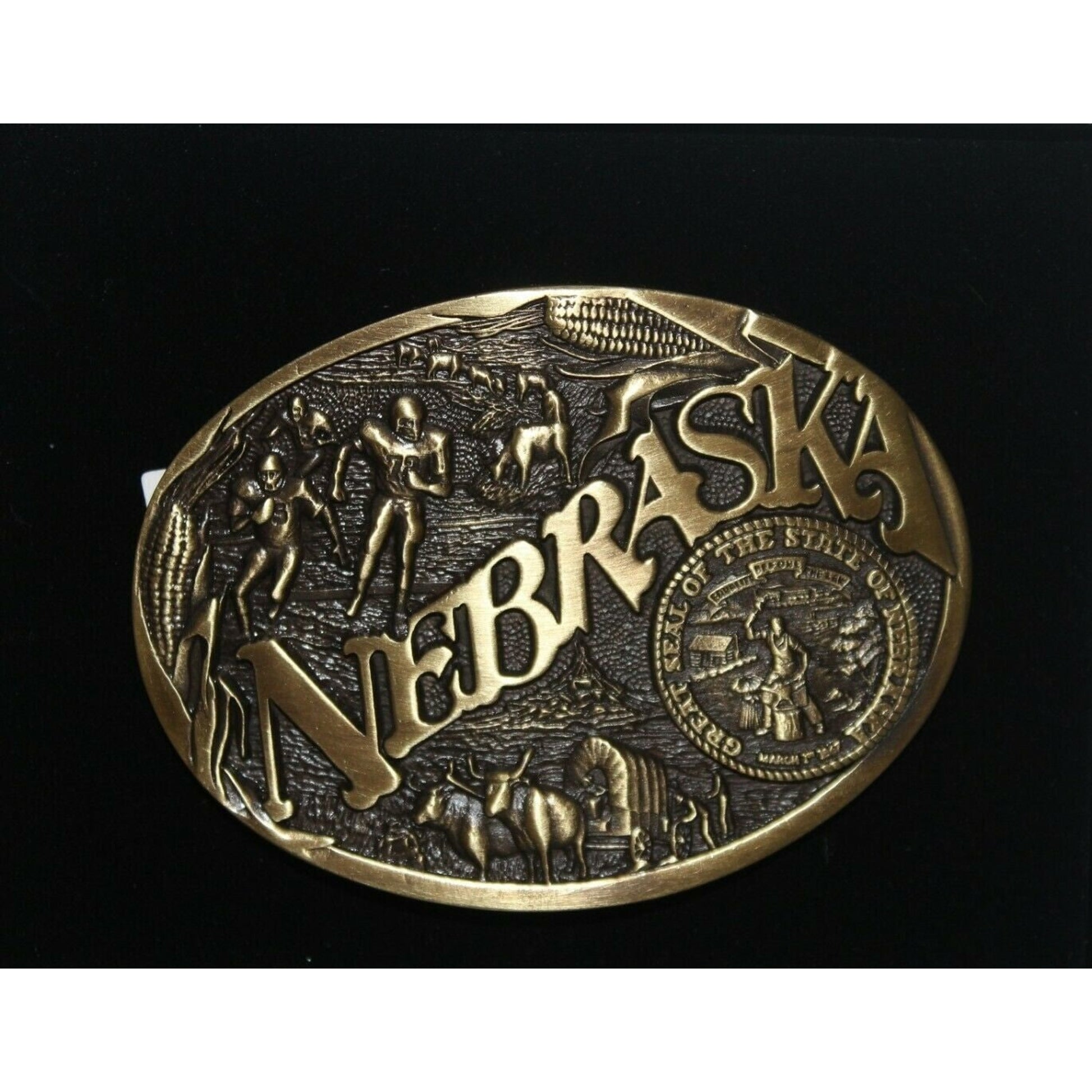 Montana Silversmiths NEBRASKA State Heritage Attitude Belt Buckle