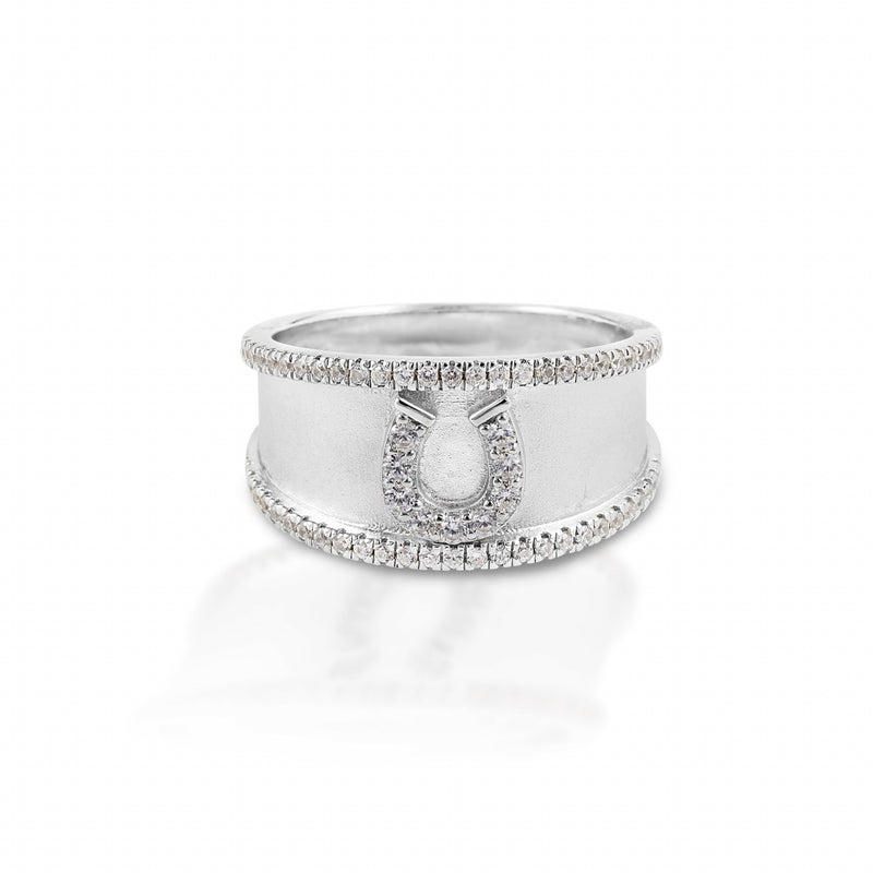 Kelly Herd Crystal Bordered Horseshoe Ring