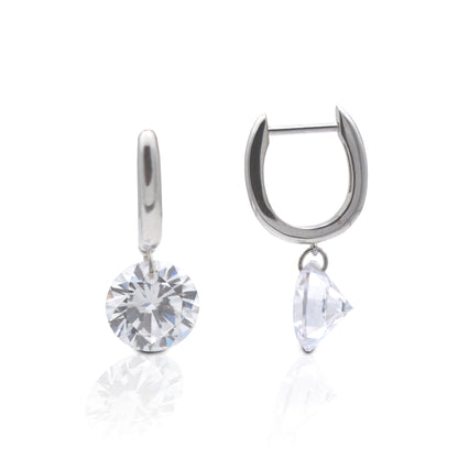 Kelly Herd Clear Stone Naked Earrings - 1CT
