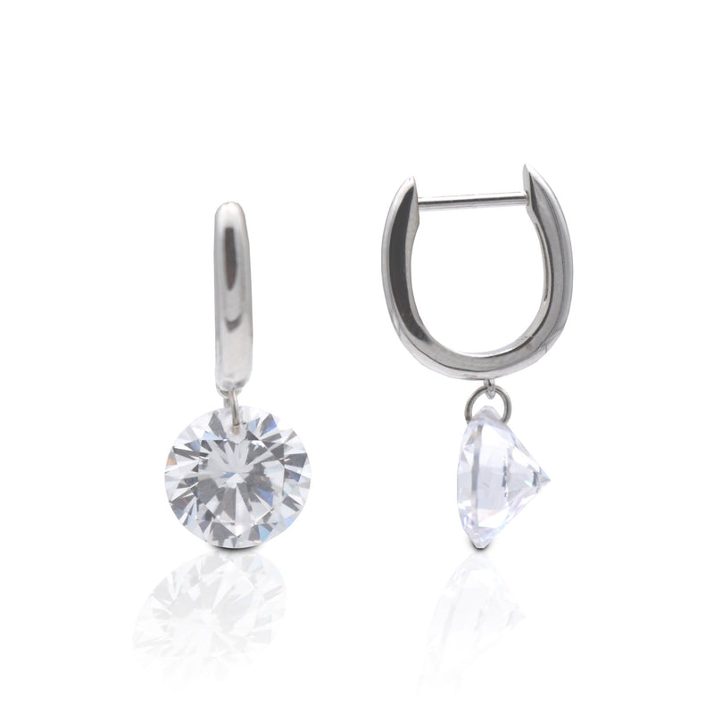 Kelly Herd Clear Stone Naked Earrings - 1CT