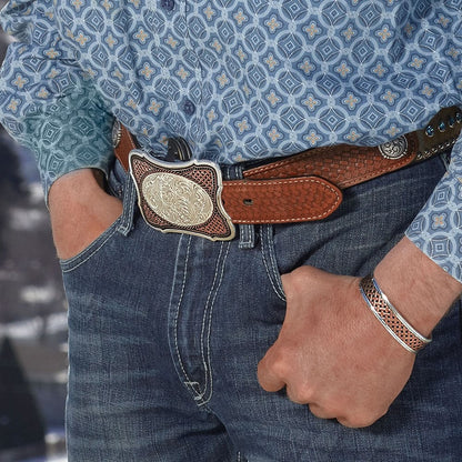 Montana Silversmiths Classic Legacy Weave Crossing Paths Cuff Bracelet