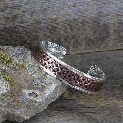 Montana Silversmiths Classic Legacy Weave Crossing Paths Cuff Bracelet