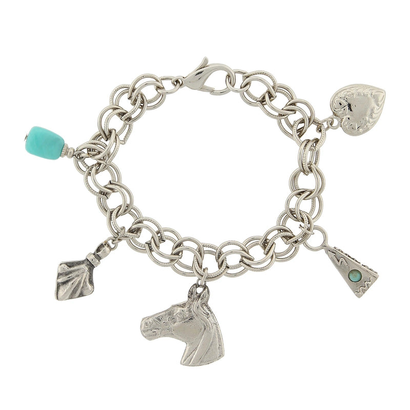 1928 Jewelry Multi-Charm Horse Bracelet