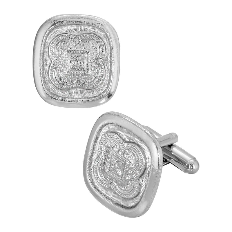 1928 Jewelry Square Clover Ornate Cufflinks