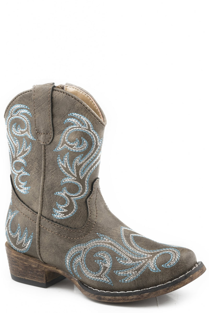 Roper Toddler Brown With All Over Embroidery Boots