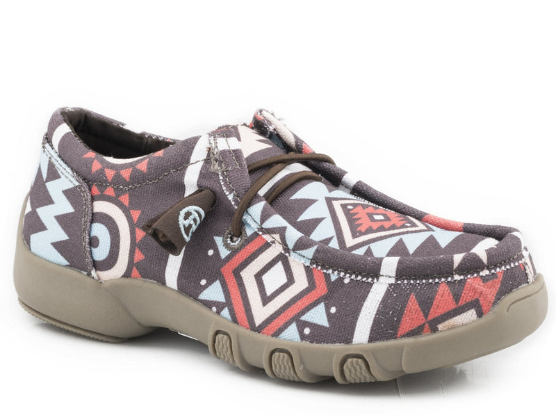 Roper Kids Brown Aztec Canvas Chukkas