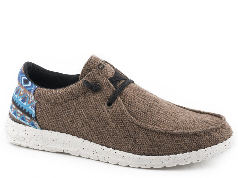 Roper Kids Brown Canvas With Multi Aztec Heel Chukkas