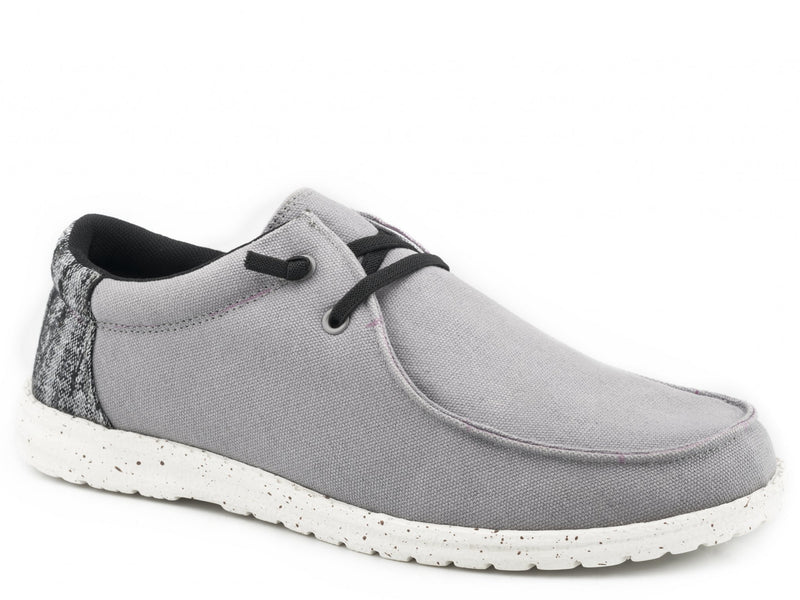 Roper Kids Grey Canvas With Multi Colored Heel Chukkas