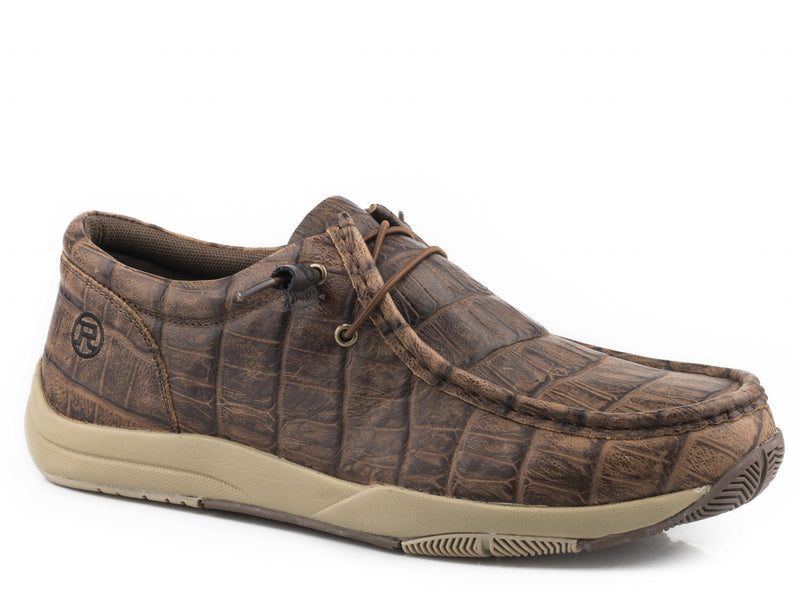 Roper Mens Embossed Caiman Leather Two Eyelet Chukka Shoes