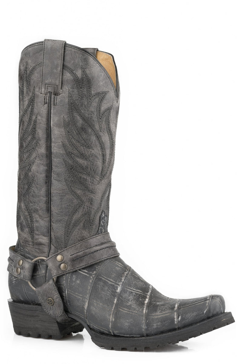 Roper Mens Embossed Alligator Bandit Toe Western Boots