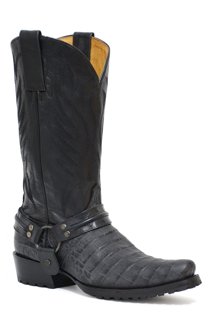 Roper Mens Embossed Caiman Bandit Toe Western Boots