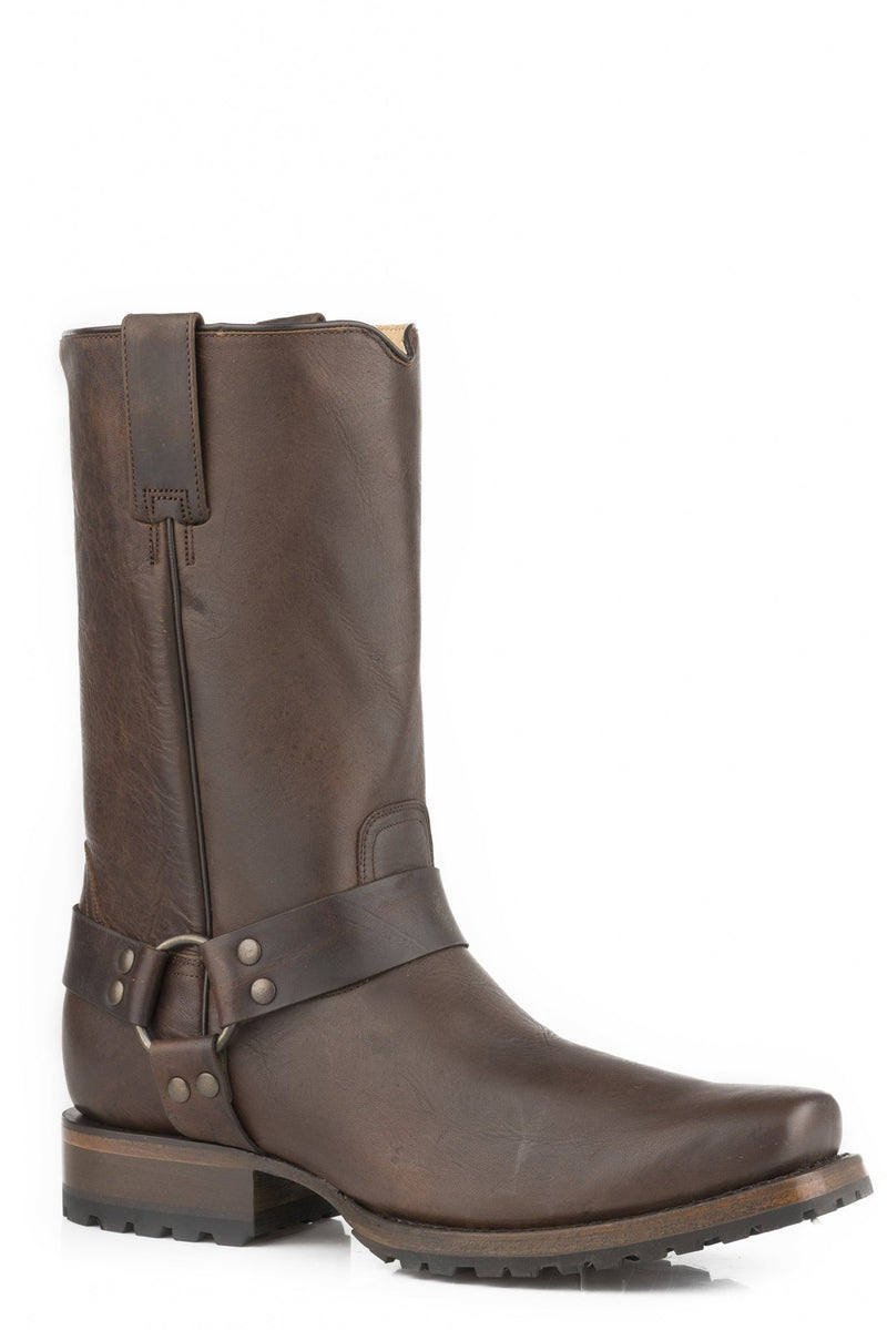 Roper Mens Harness Biker Toe 11" Shaft Leather Boots