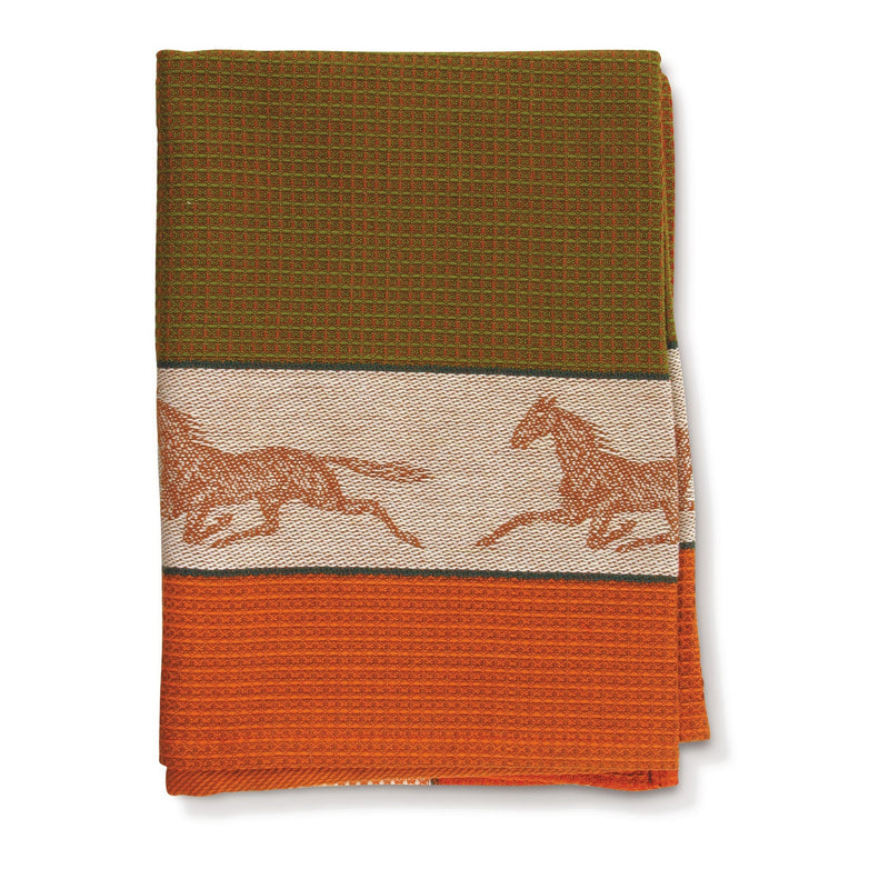 Autumn Horse Waffle Weave Kitchen Towel