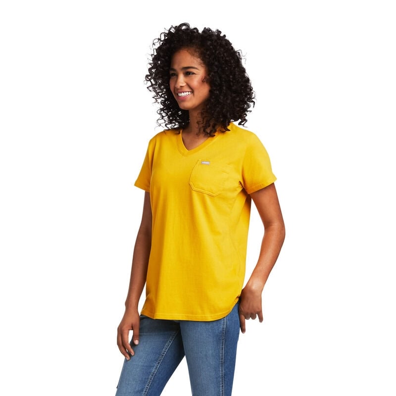 Ariat Ladies Rebar Cotton Strong V-Neck Short Slee