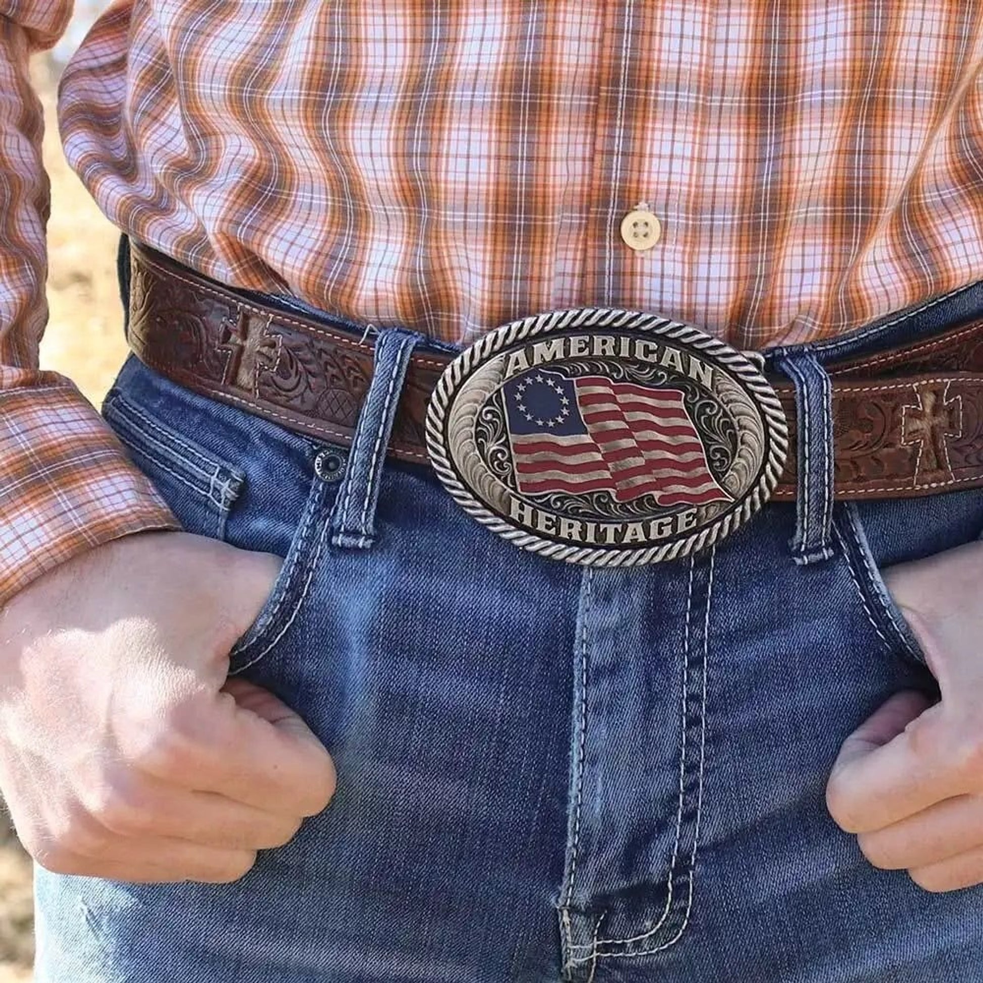 Montana Silversmiths Betsy Sparkling Patriotic Attitude Belt Buckle