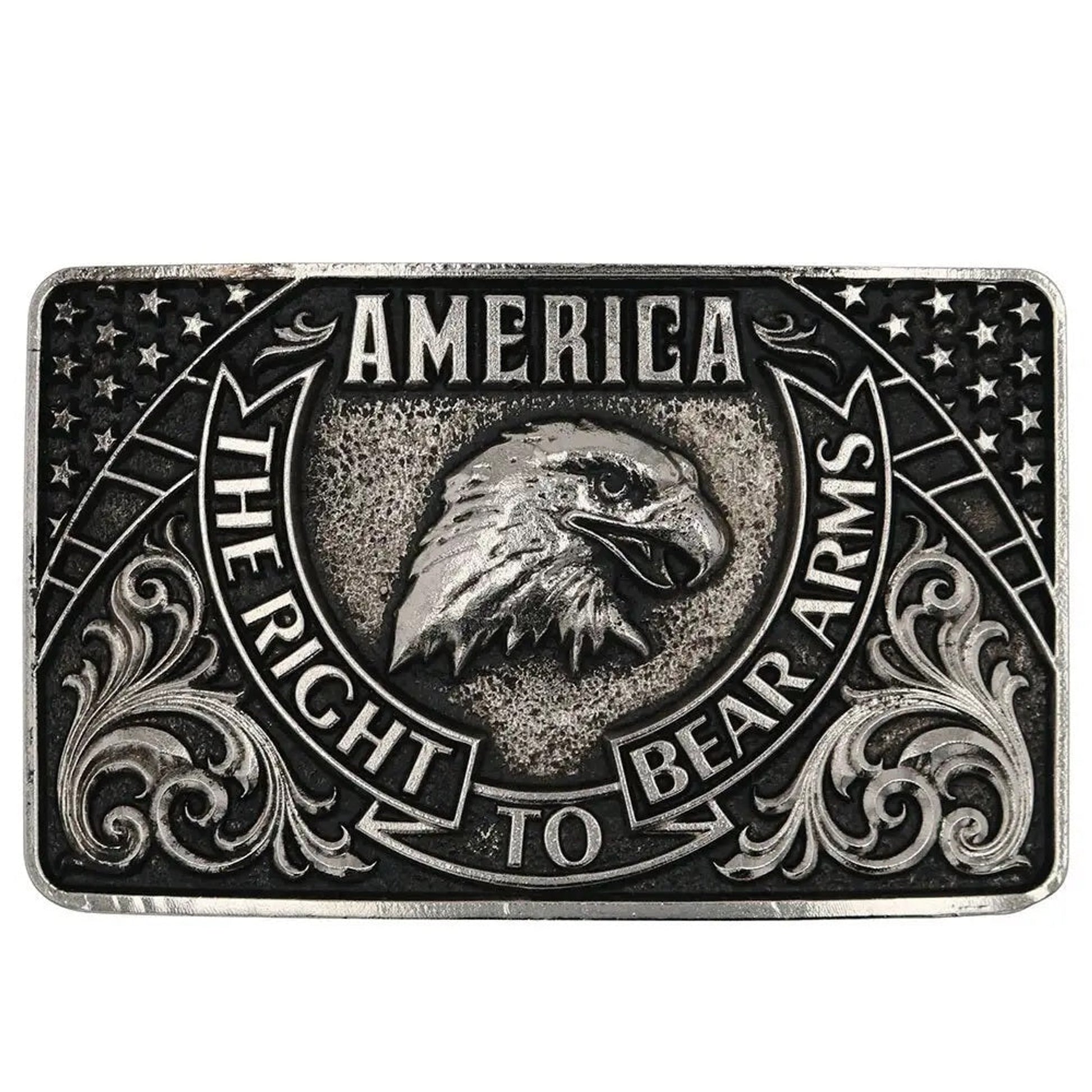 Montana Silversmiths Eagle Arms Patriotic Belt Buckle