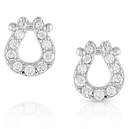 Montana Silversmiths Infinite Luck Crystal Horseshoe Earrings