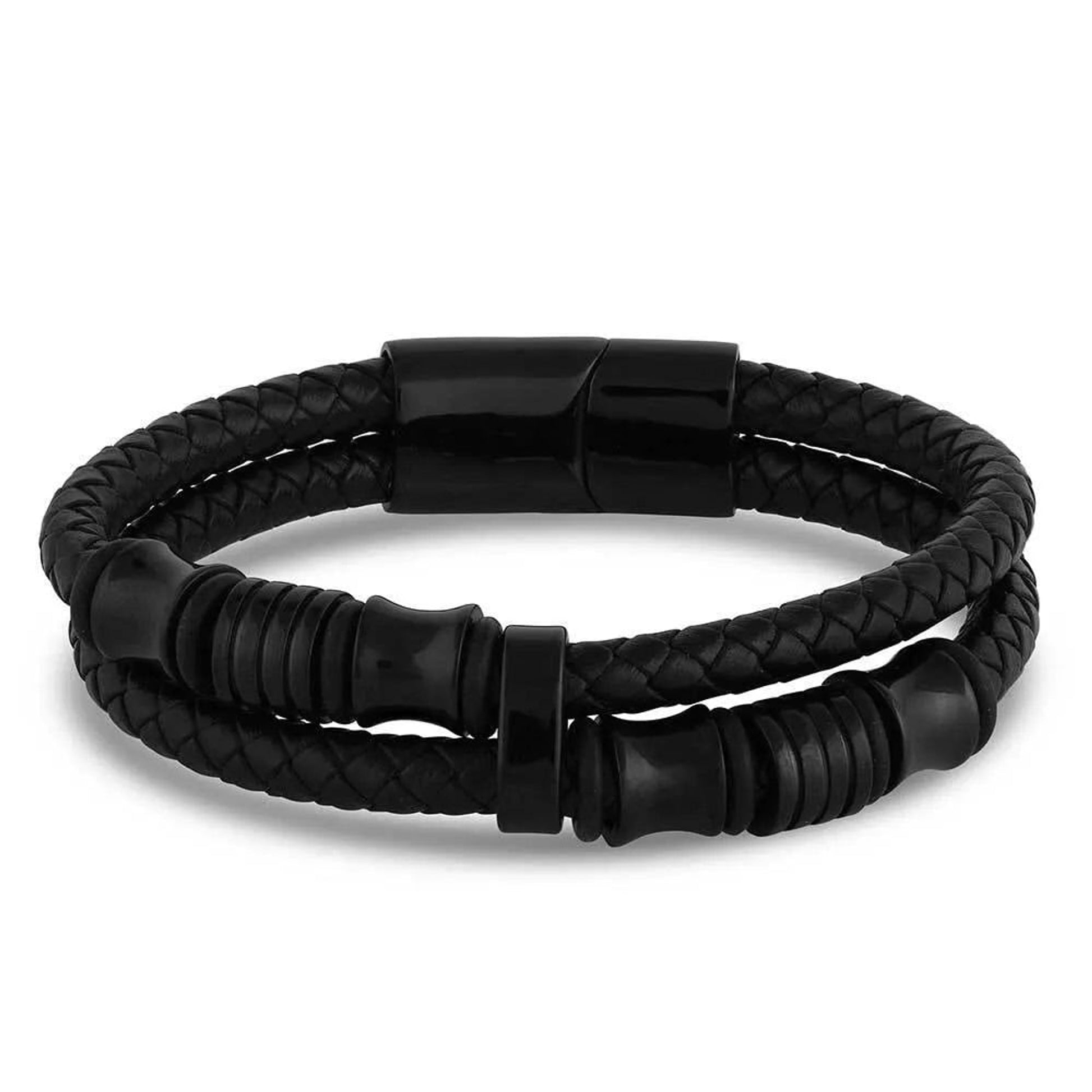 Montana Silversmiths Leatherman Black Leather Bracelet