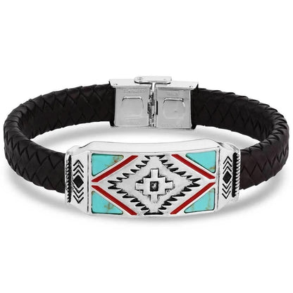 Montana Silversmiths Southwest Storm Cloud Leather Bracelet