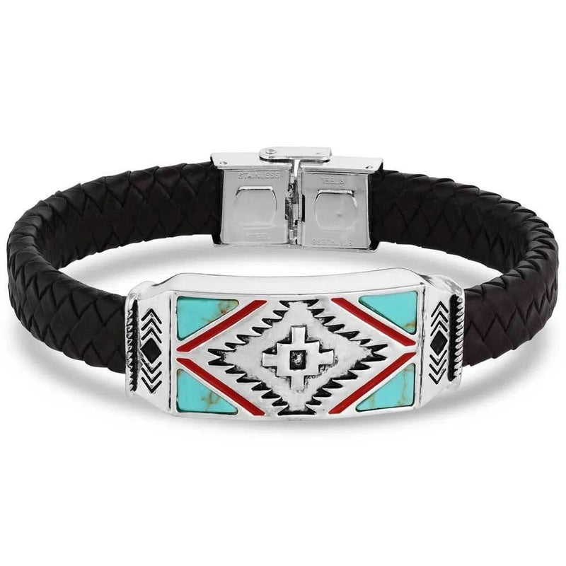 Montana Silversmiths Southwest Storm Cloud Leather Bracelet