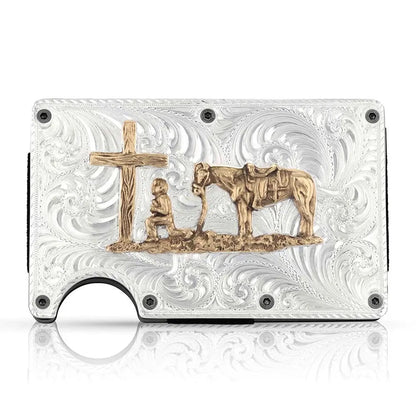 Montana Silversmiths Montana Credit Card & Cash Case with Praying Cowboy