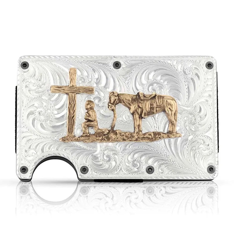 Montana Silversmiths Montana Credit Card & Cash Case with Praying Cowboy