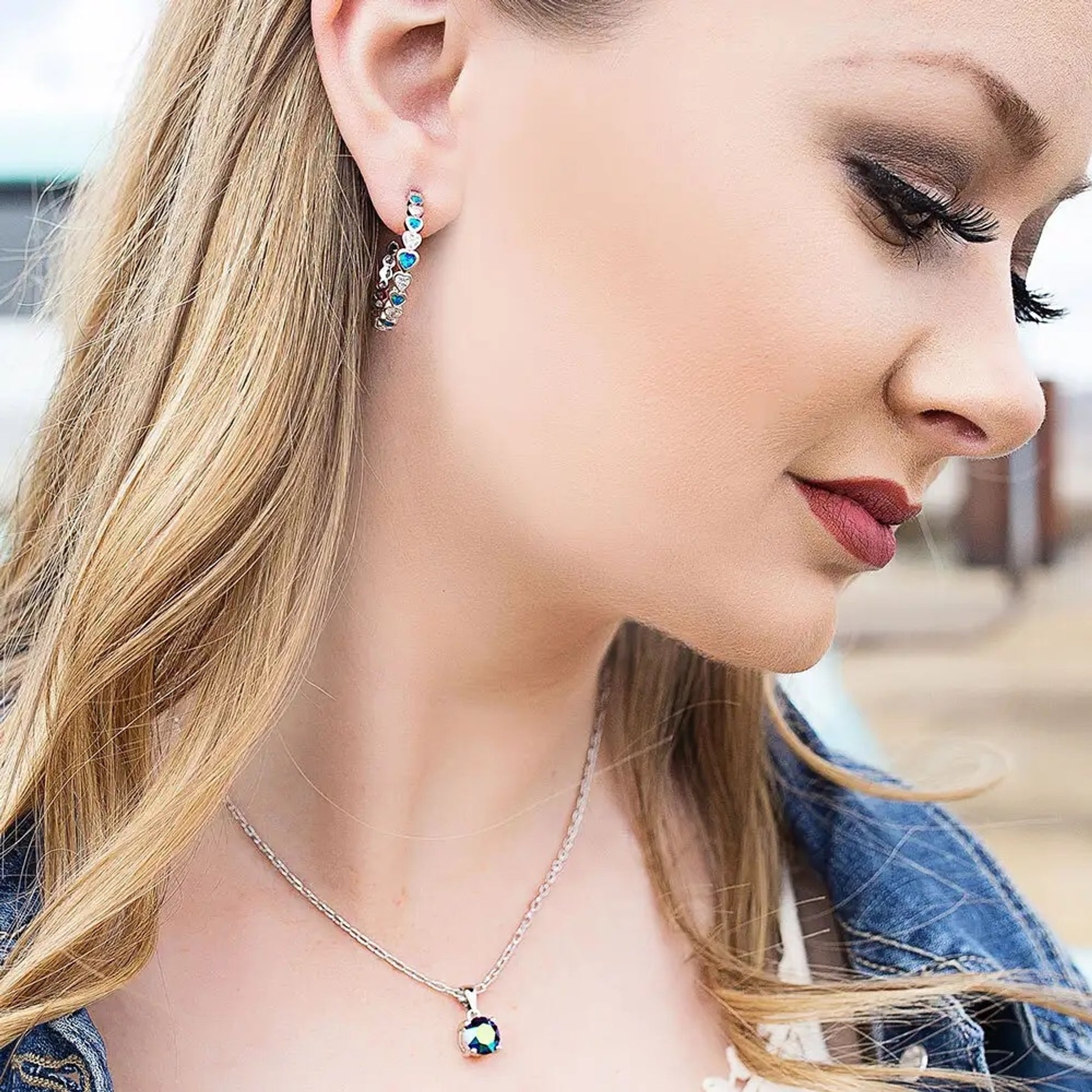 Montana Silversmiths River of Lights Hearts Hoop Earrings