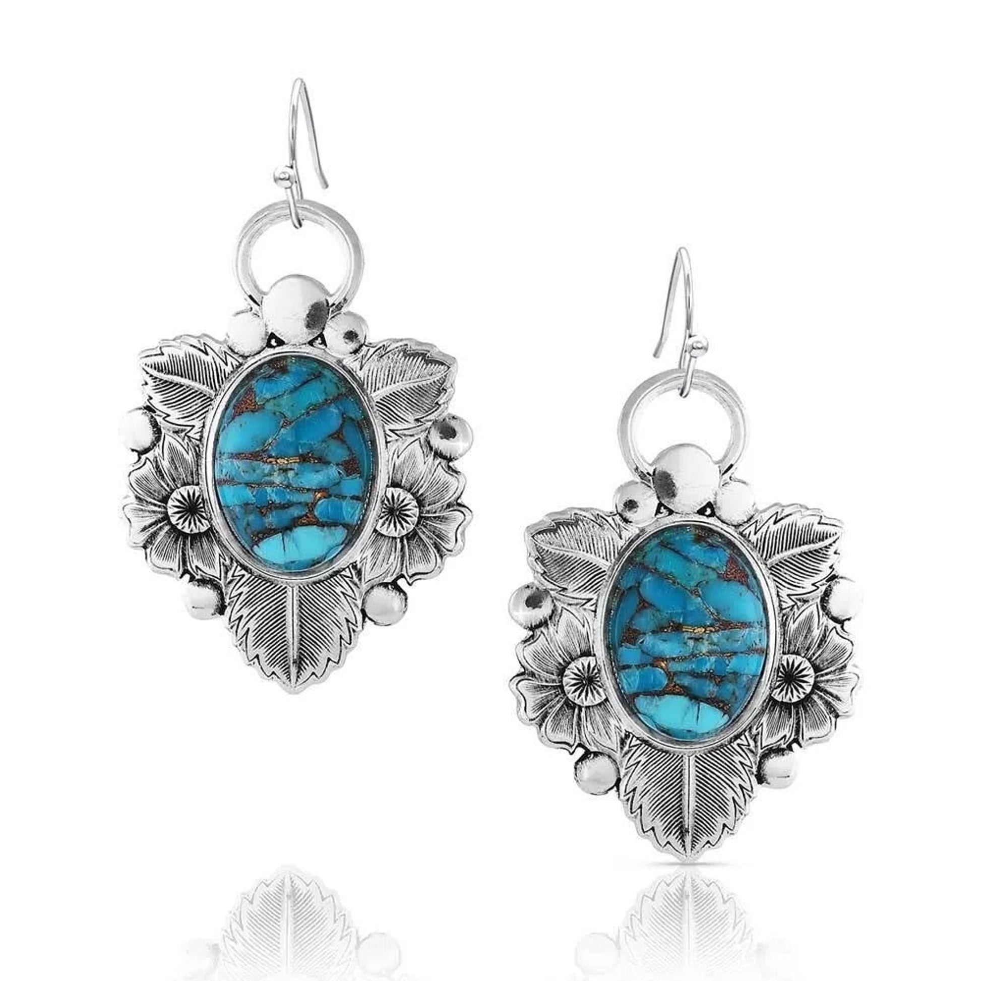 Montana Silversmiths Sheridan Fields Blue Turquoise Earrings