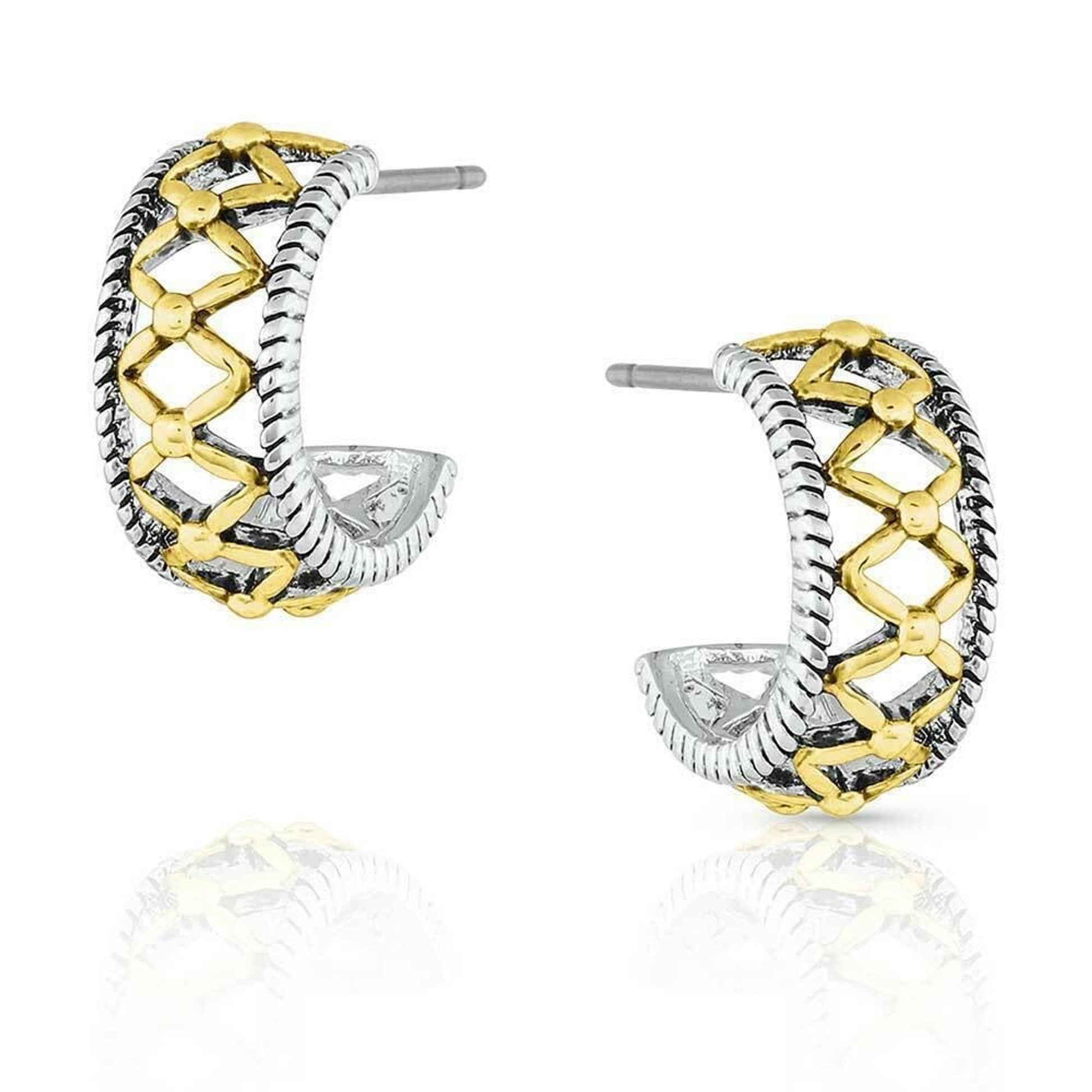 Montana Silversmiths Montana Gold Woven Hoop Earrings