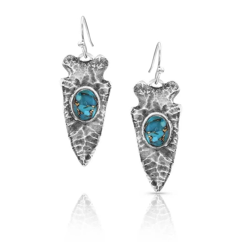 Montana Silversmiths Driving Force Turquoise Arrowhead Earrings