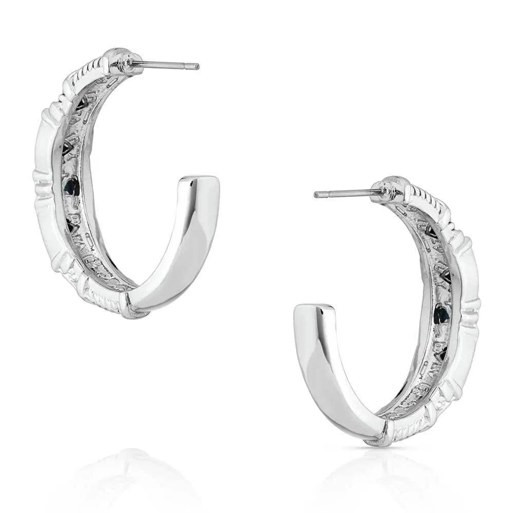 Montana Silversmiths Trilogy Trillion Turquoise Hoop Earrings