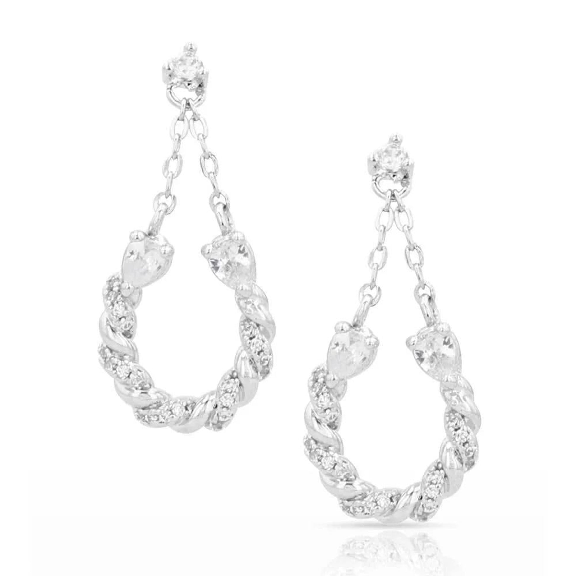 Montana Silversmiths Frosty Rope Crystal Drop Earrings
