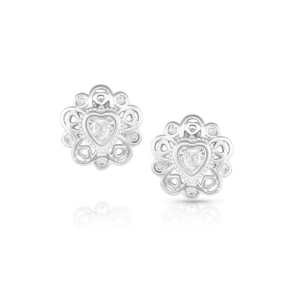 Montana Silversmiths Hidden Hearts Crystal Post Earrings