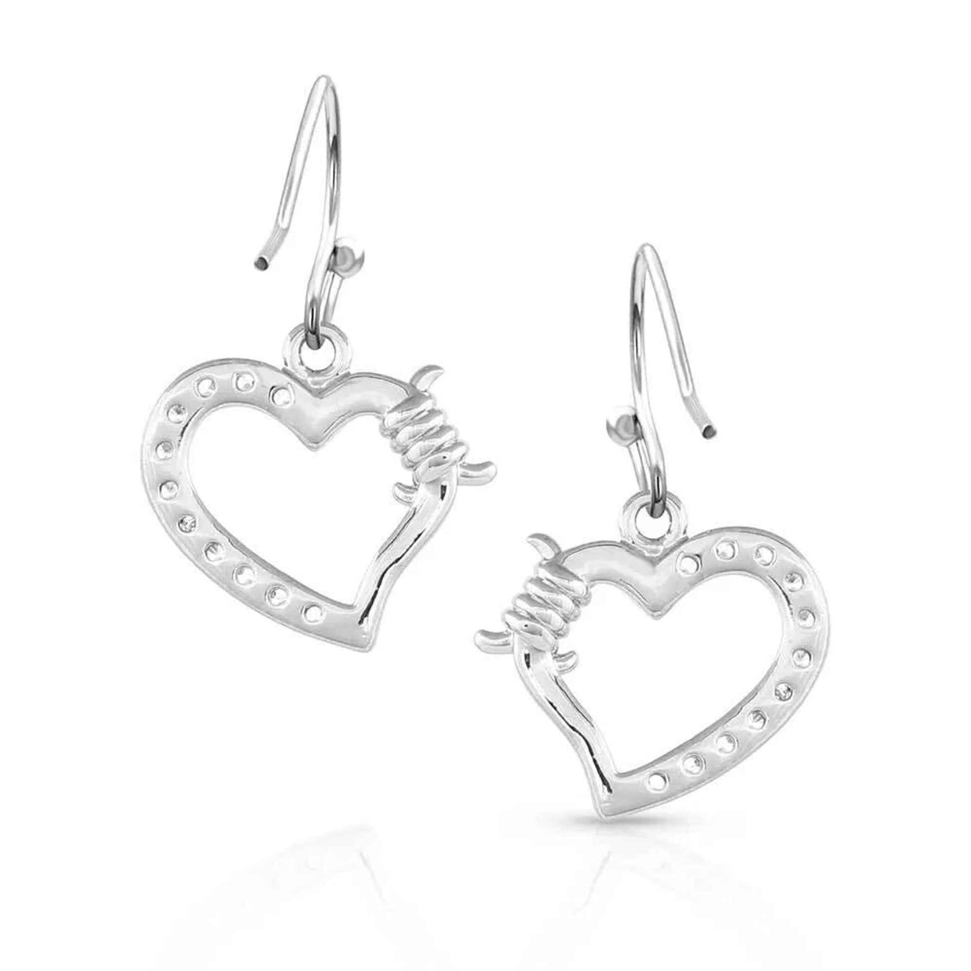 Montana Silversmiths Victory in Love Crystal Barbed Wire Earrings