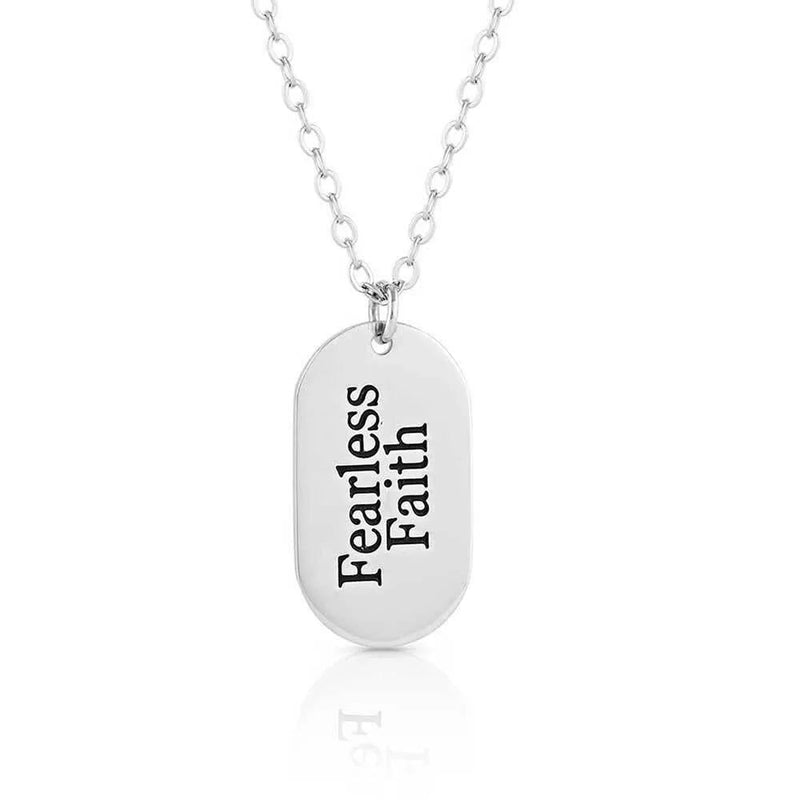 Montana Silversmiths Fearless Faith Bright Dog Tag Necklace